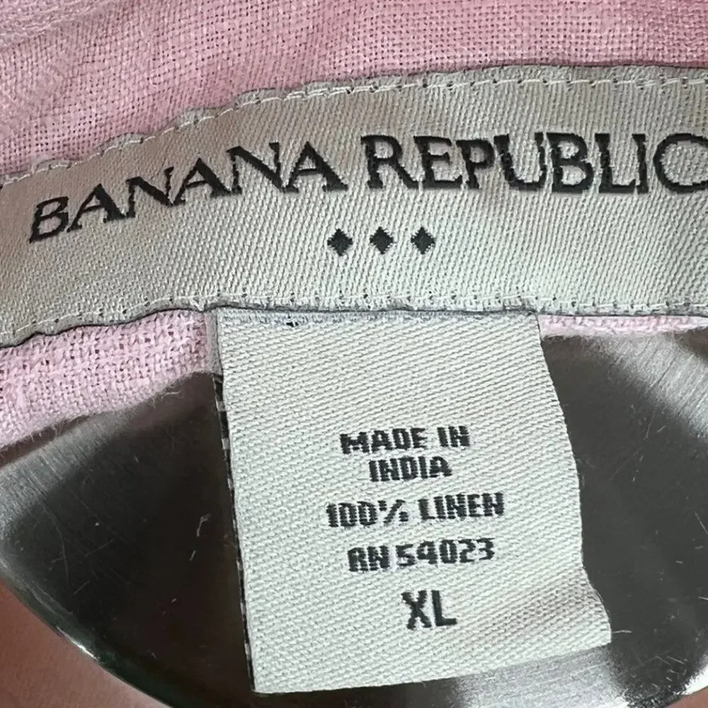 BANANA REPUBLIC Pink Button Up Shirt XL